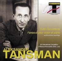 Aleksander Tansman Suite concertante fantaisie pour violin et piano